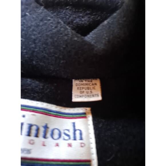 Mackintosh New England Sz 18W Black Wool Classic Double Breasted Pea Coat - Picture 4 of 6